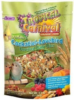 FM Brown's Tropical Carnival Natural Cockatiel-Lovebird Food 6-2.5 Lb