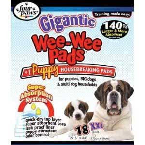 Four Paws Gigantic Wee Wee Pads 27.5"44" 18ct