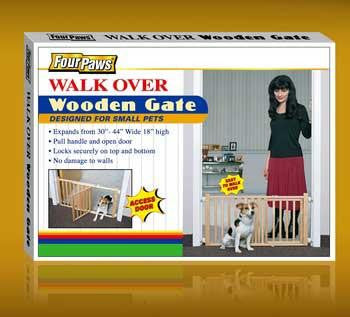 Four Paws Wooden Walk Over Gate 18HX30-44"W