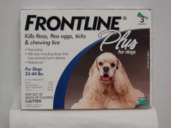 Frontline Plus Fea And Tick Treatment For Dogs 23-45 Pounds 3 Month Supply