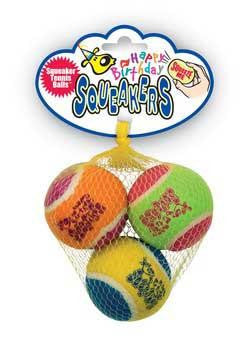 Kong Air Kong Happy Birthday Squeaker Tennis Balls Medium