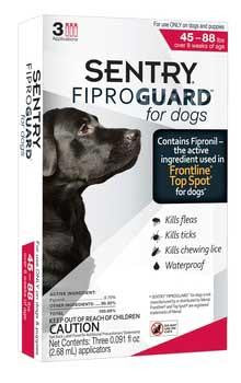 Sergeant's Fiproguard Flea & Tick Squeeze-On for Dogs 45-88lbs