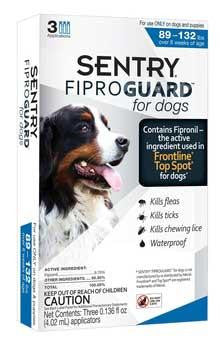 Sergeant's Fiproguard Flea & Tick Squeeze-On for Dogs 89-132lbs