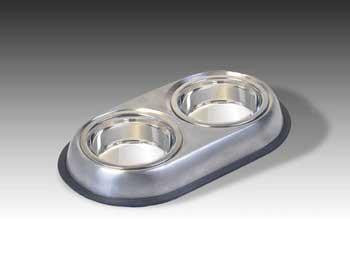 Stainless Steel Non Skid Double Dish 16 oz.