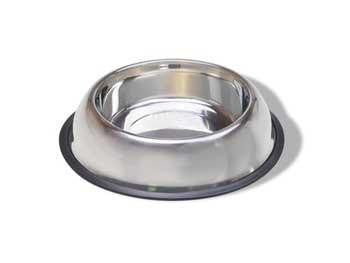 Stainless Steel Non Tip Dish W-Rubber Ring 16 oz.