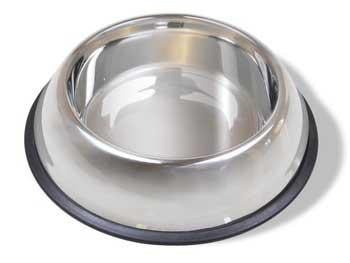 Stainless Steel Non Tip Dish W-Rubber Ring 64 oz.