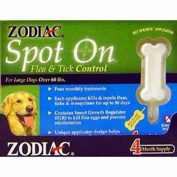 Zodiac Z-171 Spot On Flea & Tick Control Large Dog 4 Pack