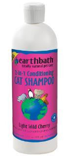 Earthbath Cat 2-IN-1 Conditioning Shampoo, Light Wild Cherry Essence, 16 oz