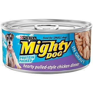 Mighty Dog Hearty Pulled-Style Chicken Dinner in Gravy 24-5.5 oz.