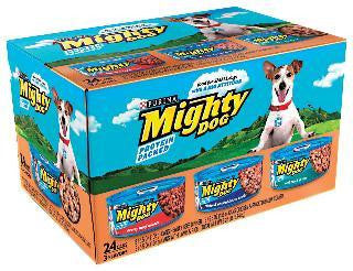 Mighty Dog Boss Dog Dinners Variety Pk 24-5.5 oz. - 8 Each TS Chicken, Chicken-Bacon, Beef