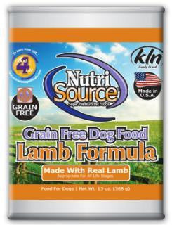 Nutri Source Grain Free Lamb Can Dog Food 12-13Z