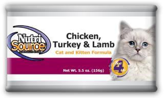 TUFFY'S NutriSource Cat-Kitten Turkey-Chicken-Lamb Can 12-5OZ