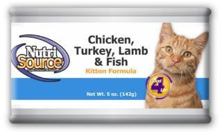 TUFFY'S NutriSource Cat-Kitten Turkey-Chicken-Lamb-Fish Can 12-5