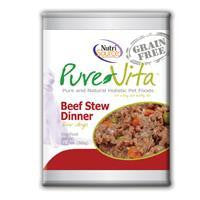 Pure Vita Grain Free Beef Stew Dog Food, CANNED, 12-12.7oz.