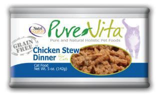 Pure Vita Grain Free Chicken Stew Cat Food, 12-5oz