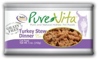 Pure Vita Grain Free Turkey Stew Cat Food, 12-5oz