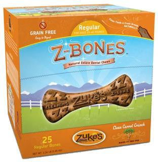 Zuke's Performance Z-Bone Regular Clean Carrot Crunch - Shelf-Counter Display Box 25 Ct.