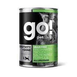 Petcurean GO! Sensitivity + Shine Grain Free Freshwater Trout + Salmon Dog Food 12-13.2 oz.