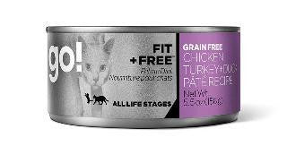 Petcurean GO! Fit + Free Grain Free Chicken, Turkey & Duck Cat Food 24-5.5 oz.