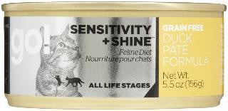 Petcurean GO! Sensitivity + Shine Grain Free Duck Cat Food 24-5.5 oz.