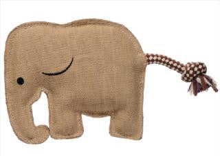 Chomper Natural Jute Elephant Dog Toy Rope Tail