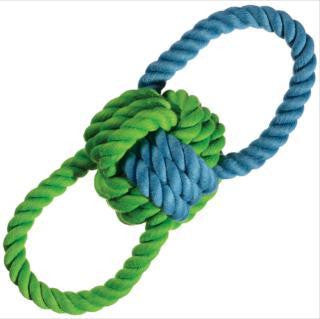 Chomper Brite Figure 8 Rope Ball Tug Dog Toy