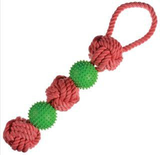 Chomper Brite 5 Stack Rope-TPR Ball Tug Dog Toy