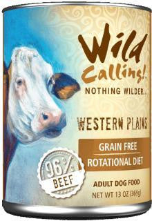 Wild Calling! Western Plains 96% Beef Dog Cans 12-13 oz.