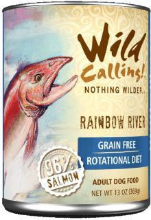 Wild Calling! Rainbow River 96% Salmon Dog Cans 12-13 oz.