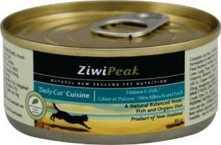 ZiwiPeak 'Daily-Cat' Cuisine Venison & Fish Recipe - 24-3 oz.