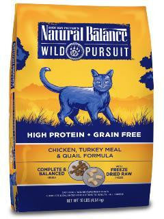 Natural Balance Wild Pursuit Chicken, Turkey Meal & Quail Formula Dry Cat Food 10lb