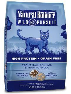 Natural Balance Wild Pursuit Trout, Salmon Meal & Tuna Formula Dry Cat Food 10lb