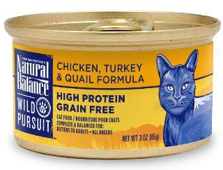 Natural Balance Wild Pursuit Canned Cat Chicken, Turkey & Quail Formula 24-3oz