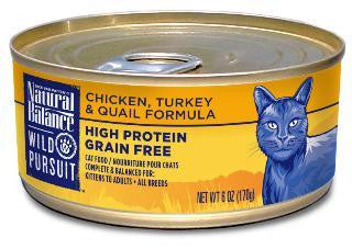 Natural Balance Wild Pursuit Canned Cat Chicken, Turkey & Quail Formula 24-6oz