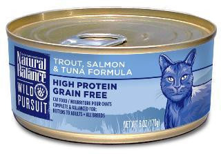 Natural Balance Wild Pursuit Canned Cat Trout, Salmon & Tuna Formula 24-6oz