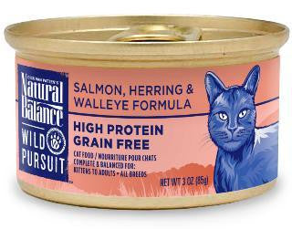 Natural Balance Wild Pursuit Canned Cat Salmon, Herring & Walleye Formula 24-3oz