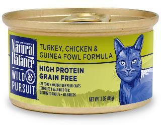 Natural Balance Wild Pursuit Canned Cat Turkey, Chicken & Guinea Fowl Formula 24-3oz