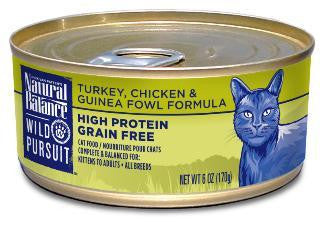 Natural Balance Wild Pursuit Canned Cat Turkey, Chicken & Guinea Fowl Formula 24-6oz