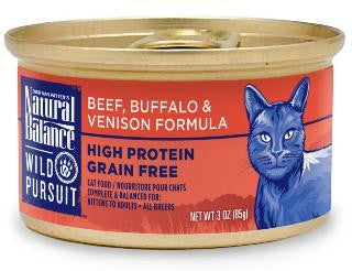 Natural Balance Wild Pursuit Canned Cat Beef, Buffalo & Venison Formula 24-3oz