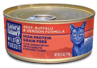 Natural Balance Wild Pursuit Canned Cat Beef, Buffalo & Venison Formula 24-6oz