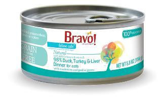 Bravo Feline Cafe 95% Duck, Turkey & Liver Dinner Cat 24-5.5z