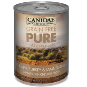 Felidae Grain Free Pure Elements Chicken-Turkey-Lamb-Fish - 12-13 oz. Can Cs.