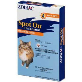 Zodiac Spot On Plus Flea & Tick For Cats Less Than 5 lb. 4 Pack