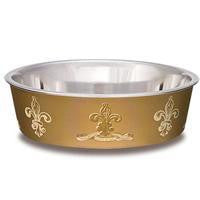 Loving Pets Bella Bowl Medium Fleur de Lis - Antique Gold