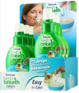 Tropiclean Fresh Breath Cat Drop Counter Display 6pc