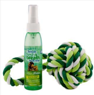 Tropiclean Fresh Breath Liquid Floss w- Ball 4Z