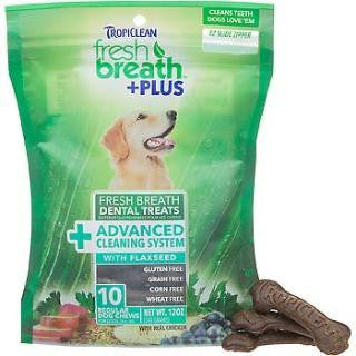 Tropiclean Fresh Breath Plus Treats - Advanced Cleaning System (Large) 12oz