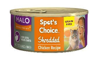 Halo Spot&amp;#039;s Choice For Dogs Grain-Free Shredded Chicken &amp;amp; Chickpeas 12-5.5 oz.