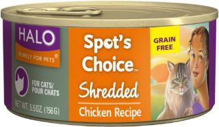 Halo Spot's Choice For Cats, Grain Free Shredded Chicken 12-5.5 oz.