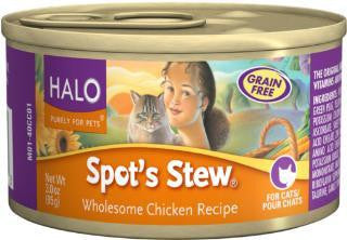 Halo Spot's Stew For Cats Wholesome Chicken 12-3 oz.